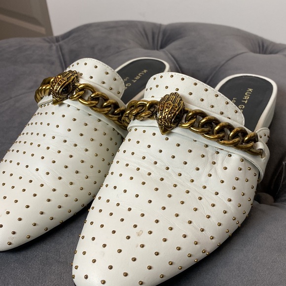 White and gold Kurt Geiger chelsea mules - Picture 2 of 5